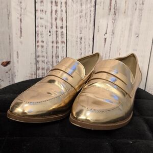 Metallic Rose Gold Loafers
